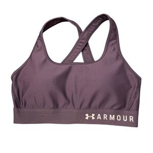 Under Armour Racerback Strap Padded Sports Bra Purple Plum Women's Size M
